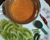 A picture of step 1 of Green Tomato Dal.