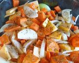 A picture of step 1 of Mixed Roast Veg.