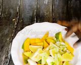 A picture of step 1 of Mango sangria.