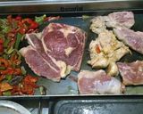 Foto del paso 5 de la receta Mixto de molleja, churrasco, solomillo y morrón a la planchetta