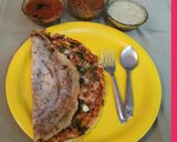 A picture of step 7 of Ulli Karam Dosa.