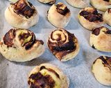 Fahéjas és kakaós mini csigák kelesztés nélkül recept fázis 3 fotója