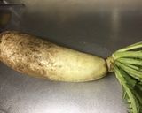 A picture of step 1 of Japanese Daikon Sweet Pickles.