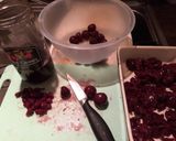 A picture of step 2 of Leftover Kirsch-Cherry crumble.