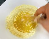A picture of step 2 of Ghee Mysore Pak.
