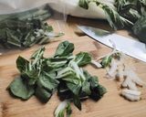 A picture of step 1 of Pot Sticker & Bok Choy Soup.