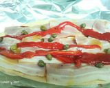 Foto del paso 6 de la receta Coca de beicon, pimientos, cebolla y alcaparras