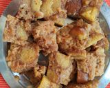 A picture of step 5 of Gulab jamuni pudding.