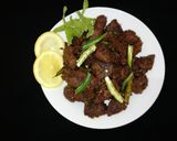 A picture of step 7 of Tala hua gosht Hyderabadi.
