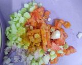 A picture of step 2 of Masala Papad triangles.