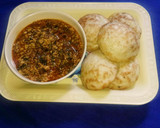 A picture of step 3 of Masa with soy bean soup.