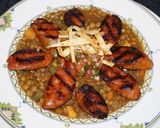 A picture of step 4 of Lentils with Chorizo and Crispy Tortilla Strips, Jon Style.