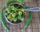 A picture of step 3 of Mustard Green Chillies 🤩.