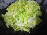 Tumis sawi putih dengan santan