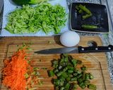 Foto del paso 1 de la receta: Tortilla exprés 🕰️ espárragos, zanahoria, zapallo italiano 💫