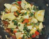 A picture of step 1 of Potato with spring onion.