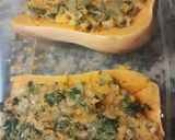 Foto del paso 5 de la receta: Calabaza rellena con muzzarella, espinaca y huevo