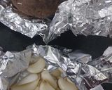 A picture of step 1 of Roasted beetroot and garlic hummus with olive oil toasted bread.