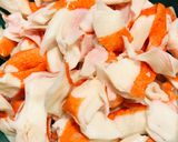 A picture of step 1 of Imitation Crabmeat Pasta Salad.