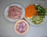 A picture of step 1 of Chicken breast spring rolls #themechallange.