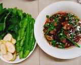Hình bước làm 2 của món Mắm lóc chưng tốp mỡ
