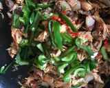 A picture of step 4 of Chicken X beef shawarma.