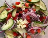 Griechischer Nudelsalat mit Putengyros Rezeptschritt 3 Foto
