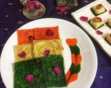 A picture of step 9 of Tricolour meetha paratha with meetha sauce.