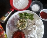 A picture of step 1 of Paneer chilli.