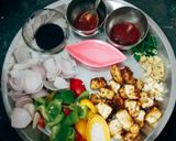 A picture of step 1 of Chilli paneer.