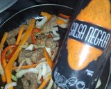 A picture of step 4 of Beef Stir-Fry with Russian Salad.