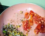 A picture of step 3 of Tomato Rice with a twist.