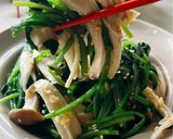 麻油拌杏鮑菇菠菜的食譜步驟1照片