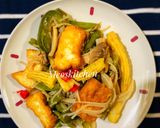 Hình bước làm 3 của món Bún gạo xào chay