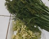 Foto langkah ke 1 dari resep Oseng Pakis & Bunga Pepaya.