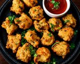 A picture of step 6 of Crispy tangy and spicy pink lentil fritters (masoor dal pakoda).