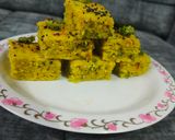 A picture of step 7 of Moong dal Dhokla.