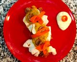 Foto del paso 6 de la receta Merluza con champiñones y salsa de cebolla con trufa