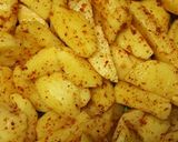 A picture of step 1 of Home Made Fries (Chips)#authormarathon# #4weekschallenge#.