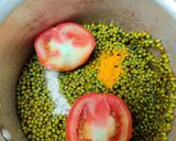 A picture of step 1 of Green dal.