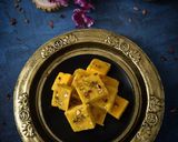 A picture of step 6 of Moong Dal Burfi.