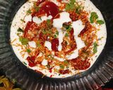 A picture of step 8 of Sweet Potato Tikki Chaat.
