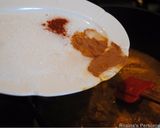 A picture of step 7 of Khoresht-e Fesenjan ( Pomegranate stew with chicken and walnut.