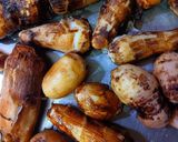 A picture of step 2 of Masala Taro (Arvi Sabji).
