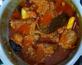 A picture of step 8 of Rajasthani Laal Maas.