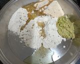 A picture of step 4 of Jawarichi Thecha Bhakri.