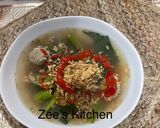 A picture of step 3 of Choy Som Meat Balls Soup.