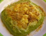 Foto langkah ke 4 dari resep MPASI 10m+ : Nasi Ijo Tim Telur Puyuh Keju Tempe 4* + Evoo.