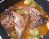 Foto del paso 5 de la receta: Pollo, coles de Bruselas al vino, cebolla y morrones rehogados