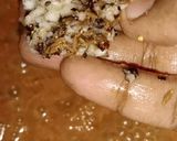 A picture of step 7 of Saiva meen kuzhambu valaipoo puli kuzhambu.